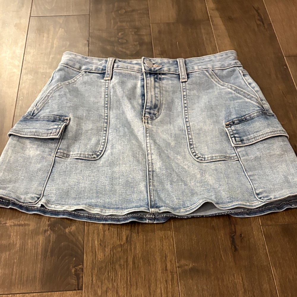 Just USA Light Blue Denim Mini Skirt